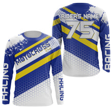Load image into Gallery viewer, Custom motocross jersey blue dots UPF30+ kids men women dirt bike enduro motorcycle off-road shirt NMS1030
