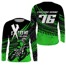 Load image into Gallery viewer, Personalized extreme MX racing jersey kid men women green Motocross shirt UPF30+ motorcycle biker  PDT309