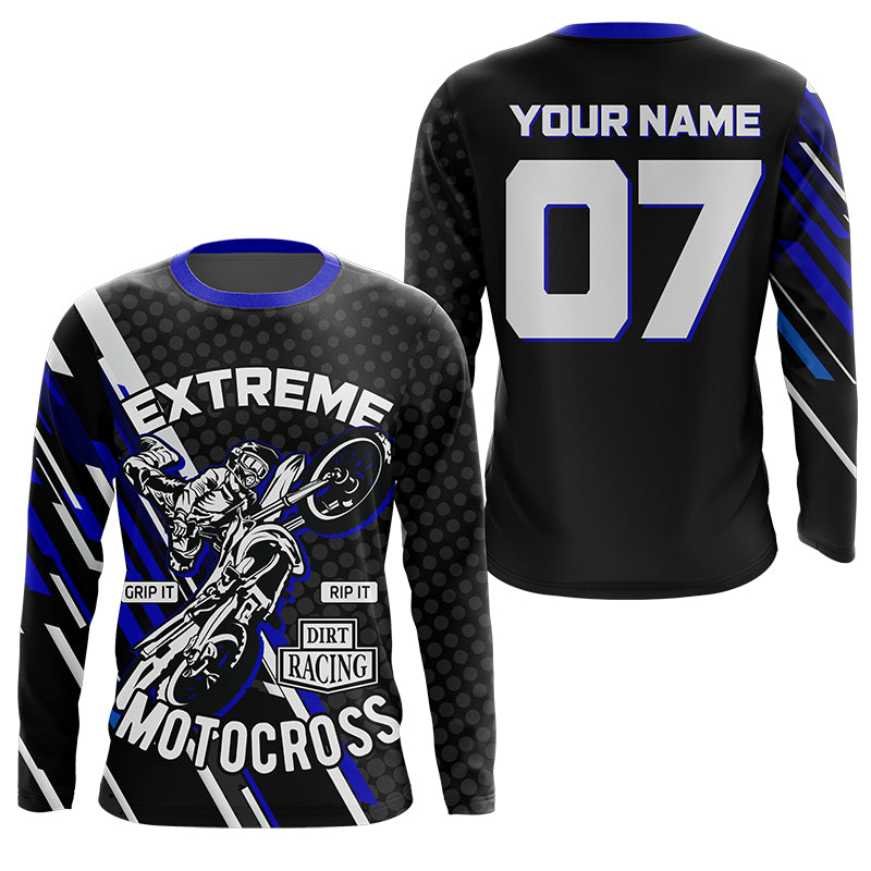 Extreme Motocross Jersey Personalized UV Protective Dirt Bike MX Racing Long Sleeves NMS1164