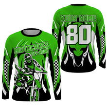 Load image into Gallery viewer, Green Motocross Off-Road Jersey UPF30+ Adult Youth Dirt Bike Shirt For Boys Racing Motorcycle  PDT455