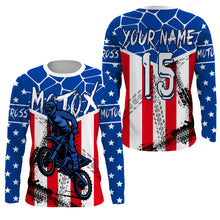 Load image into Gallery viewer, MotoX jersey kid men women flag American dirt bike custom UPF30+ off-road racing motorcycle PDT54