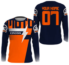 Load image into Gallery viewer, Custom motocross jersey orange UPF30+ men women kid dirt bike racing offroad motorcycle long sleeve NMS999