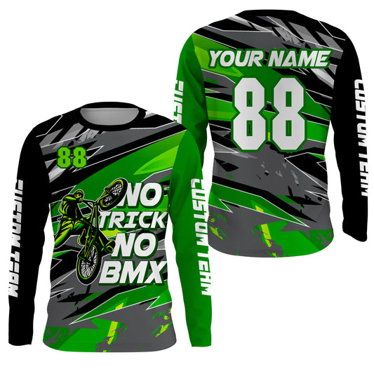 Green BMX racing jersey UPF30+ adult kid BMX shirt Lightweight cycling bicycle motocross gear| SLC111