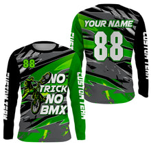 Load image into Gallery viewer, Green BMX racing jersey UPF30+ adult kid BMX shirt Lightweight cycling bicycle motocross gear| SLC111