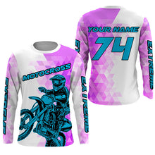 Load image into Gallery viewer, Motocross pink jersey youth men women custom dirt bike off-road UPF30+ motorcycle racing shirt PDT319