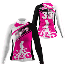 Load image into Gallery viewer, Pinky Girl Custom Womens Cycling Jersey Female Biker Riding Road Cycle Mountain Bicycling Shirt| NMS842