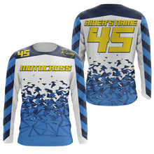 Load image into Gallery viewer, Custom number&amp;name dirt bike racing jersey UPF30+ Motocross blue xtreme offroad shirt motorcycle PDT120