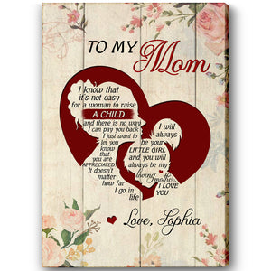 Personalized Mom Canvas - To My Mom Mother's Day Gift, Thoughtful Gift for Mom, I Love You Mom Keepsake| N2453