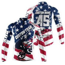 Load image into Gallery viewer, American Mens BMX cycling jersey with pockets UPF50+ Custom USA cycle gear Breathable biking tops| SLC67