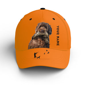 Ruffed Grouse Hunting Dog Blaze Orange Custom Name Hat for Men, Choose hunting dog breeds FSD3991