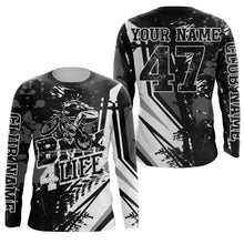 Load image into Gallery viewer, BMX 4 Life Black BMX jersey UPF30+ BMX bike shirt adult youth kid bicycle motocross cycling gear| SLC132