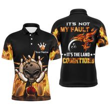 Load image into Gallery viewer, Skull Flame Polo Bowling Shirt for Men, Funny Custom Bowlers Jersey Short Sleeve NBP102