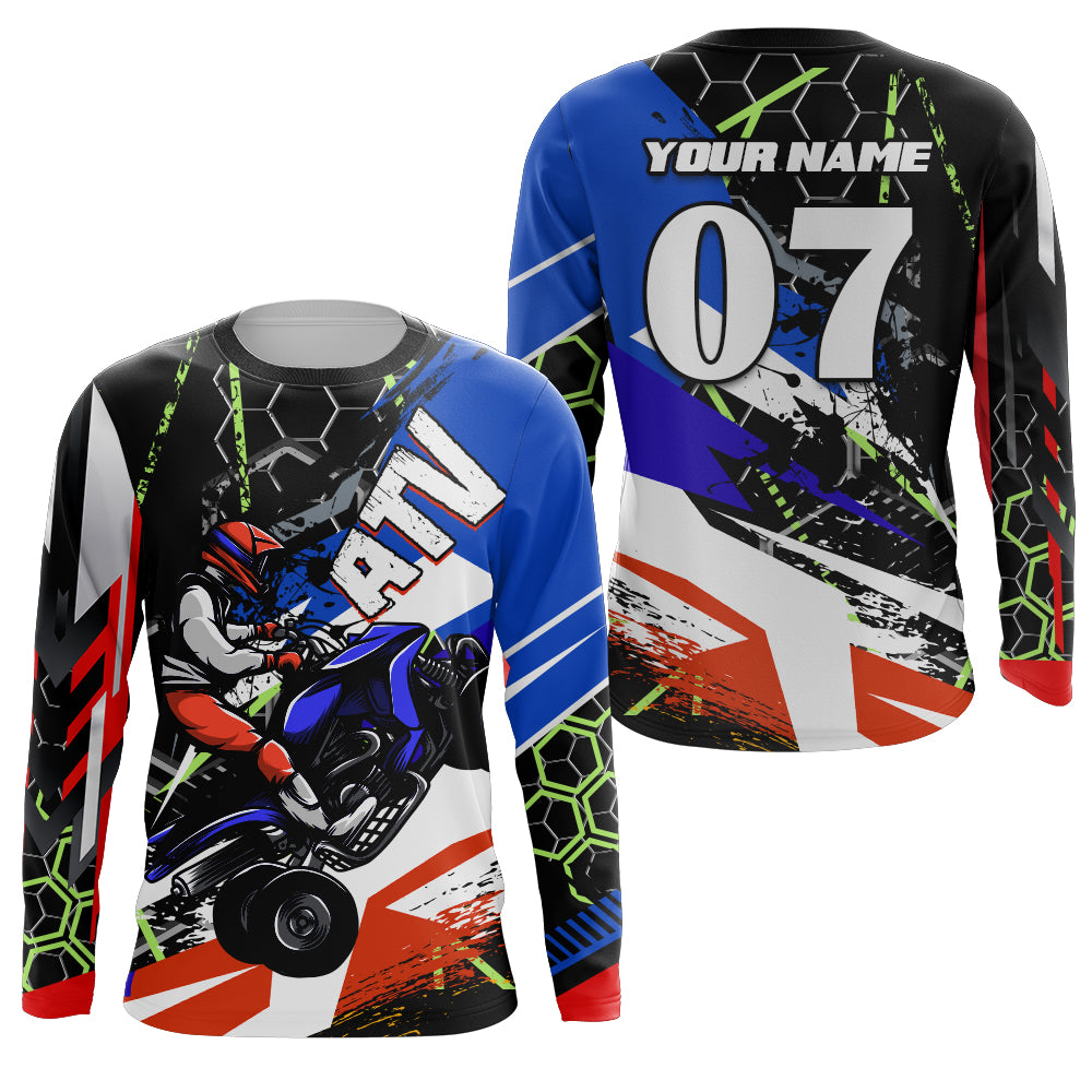 Custom ATV Motocross Jersey UPF30+ Quad Bike Shirt Adult Youth Off-road Racing NMS1343
