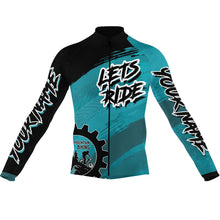 Load image into Gallery viewer, Lets ride Custom Blue Men cycling jersey UPF50+ Mountain biking tops Breathable gear with 3 pockets| SLC02