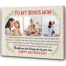 Load image into Gallery viewer, To My Bonus Mom Personalized Canvas Photo Collage, Step Mom Mother's Day Gift for Bonus Mother| N2514