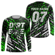 Load image into Gallery viewer, Custom dirt bike jersey UPF30+ kid mens womens green motocross racing off-road motorcycle racewear NMS946