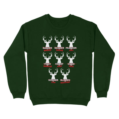 Funny Christmas Reindeer Hunter Shirt, Deer Hunter Gift D02 NQS2460 Standard Crew Neck Sweatshirt