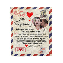 Load image into Gallery viewer, To my darling Custom Name and photo letter blanket I loved you then I love you still Husband Wife boyfriend girlfriend blanket - FSD1370D05