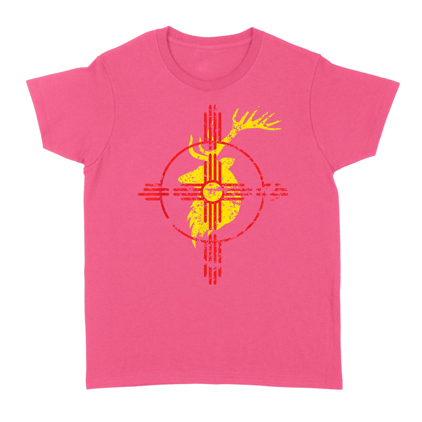 New Mexico State Flag Elk Hunting Zia Symbol Women T-Shirt - FSD1180 D06