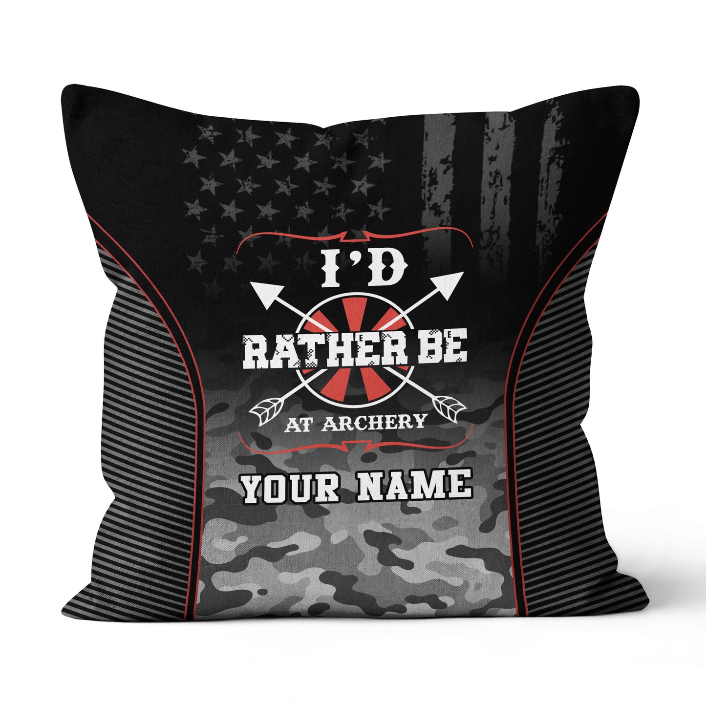 Personalized Camouflage US Flag Archery Pillow Custom Archery Gift Ideas VHM0868