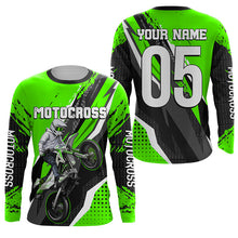 Load image into Gallery viewer, Men women youth custom Motocross jersey UPF30+ off-road green dirt bike racing shirt motorcycle PDT304