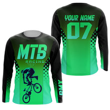 Load image into Gallery viewer, Green MTB Racing Jersey Kids Youth Mountain Biking Shirt UPF30+ Mens Cycling Jersey Boys Girls| SLC278