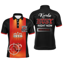 Load image into Gallery viewer, Personalized Men Polo Bowling Shirt, Strike Kinda Busy Right Now, Short Sleeves Bowlers Jersey NBP38