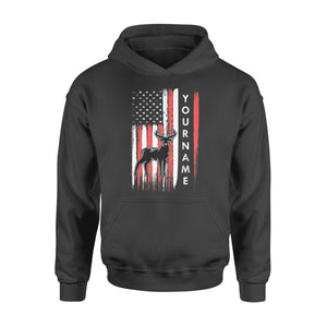 American flag deer hunting custom name shirt, personalized deer hunting apparel Hoodie- NQS1206