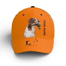 Load image into Gallery viewer, Ruffed Grouse Hunting Dog Blaze Orange Custom Name Hat for Men, Choose hunting dog breeds FSD3991