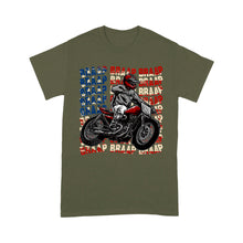 Load image into Gallery viewer, Patriotic Motorcycle Men T-shirt - Braap American Flag Biker Tee - Cool Motocross Racing Shirt| NMS252 A01