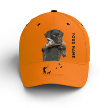 Load image into Gallery viewer, Ruffed Grouse Hunting Dog Blaze Orange Custom Name Hat for Men, Choose hunting dog breeds FSD3991