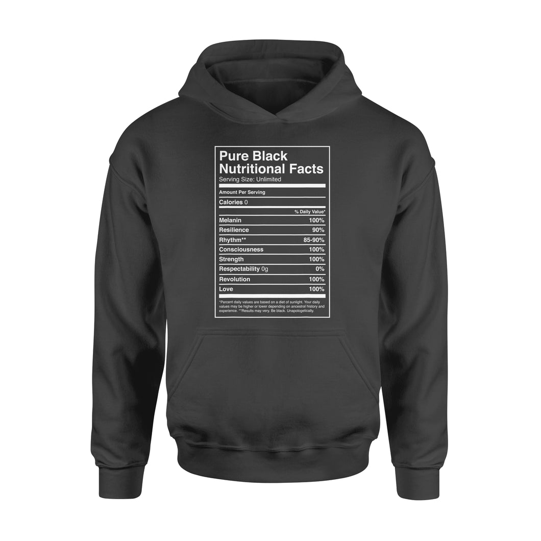 Black Pride Pure Black Nutritional Facts - Standard Hoodie