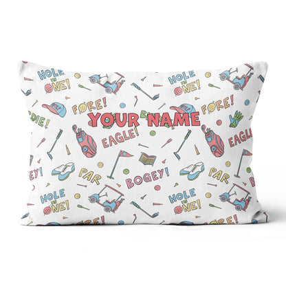 Colorful Funny Golf Elements Custom Throw Pillow Personalized Golf Gifts LDT1141