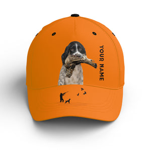 Ruffed Grouse Hunting Dog Blaze Orange Custom Name Hat for Men, Choose hunting dog breeds FSD3991