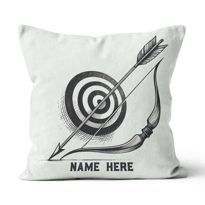 Personalized Target Bow Arrow Archery Line Drawing Pillow, Archery Gifts VHM0913