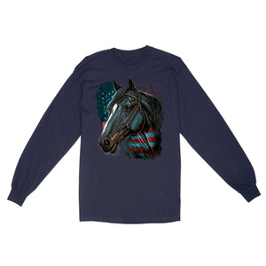 Quarter Horse American Flag Long sleeve, Patriotic Horse Lovers Gifts IPHW3873