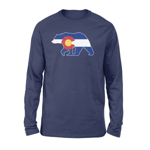 Colorado bear hunting long sleeve shirts,  CO State Flag Bear Hunter - NQSD233