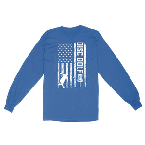 American flag Disc golf shirt, gift for disc golf lovers D01 NQS4614 long sleeve