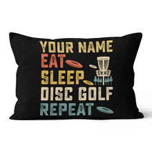 Load image into Gallery viewer, Eat Sleep Disc Golf Repeat Custom Pillow Personalized Disc Golf Gifts LDT1136