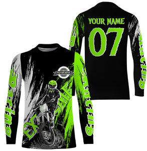 Extreme Motocross off-road jersey green UPF30+ youth adult custom dirt bike racing shirt PDT338