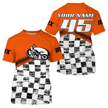 Load image into Gallery viewer, Flag racing jersey Motocross custom for kids men women orange UPF30+ dirt bike off-road motorcycle PDT128