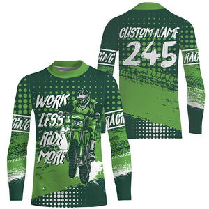 Work Less Ride More custom dirt bike kid men women jersey UPF30+ extreme Motocross shirt PDT343