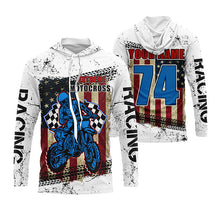 Load image into Gallery viewer, Personalized Motocross jersey for kid adult UPF30+ Patriotic dirt bike shirt American Flag PDT398