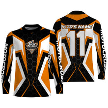 Load image into Gallery viewer, Adult&amp;kid custom Motocross jersey MX off-road UPF30+ racing orange dirt bike shirt motorcycle PDT329