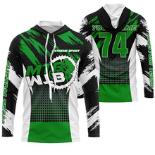 Load image into Gallery viewer, Green MTB riding jersey youth kids UPF30+ mountain bike gear boys girls cycling downhill MTB shirt| SLC246