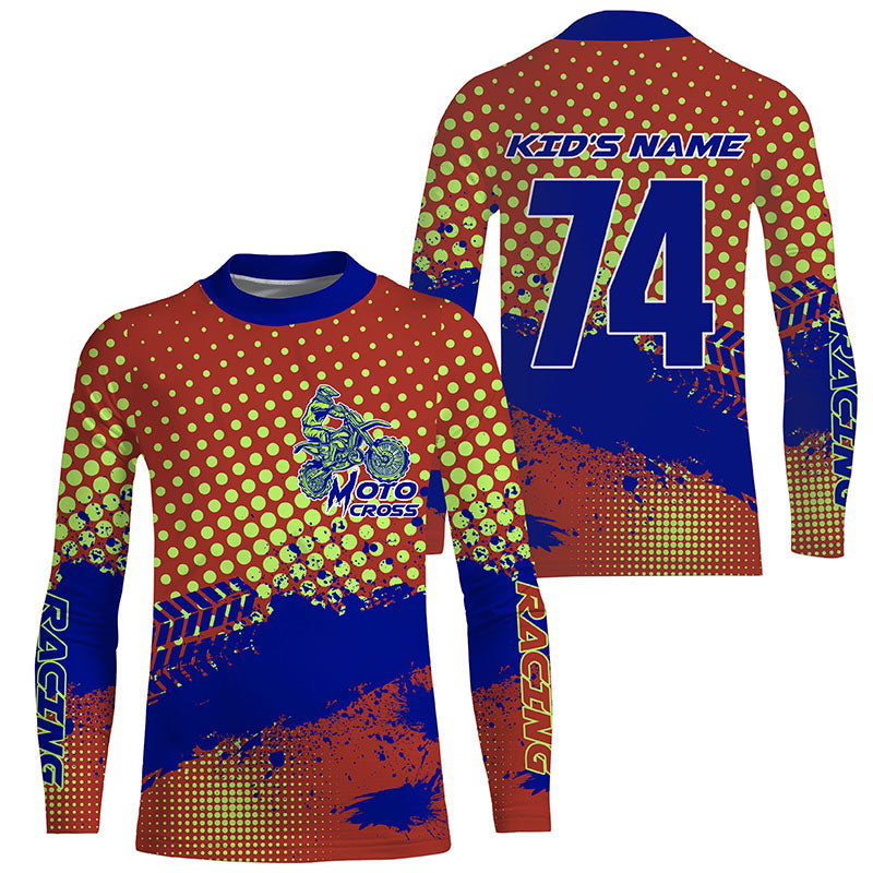 Custom Motocross Kid Men Women Jersey UPF30+ Extreme Dirt Bike Off-Road Shirt Motorcycle PDT374