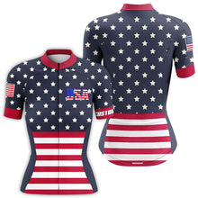 Load image into Gallery viewer, USA cycling jersey UPF50+ American bike shirt road MTB BMX dirt gear Biking tops with pockets| SLC220