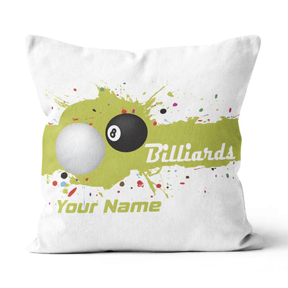 Personalized Green Splash 8 Ball Billiard Pillow Custom Billiards Gifts VHM0850
