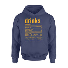Load image into Gallery viewer, Drinks nutritional facts happy thanksgiving funny shirts - Standard Hoodie