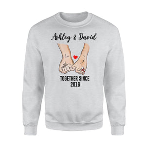 Personalized cute couple shirts, valentine shirts, gift for him, for her NQS1279- Standard Crew Neck Sweatshirt